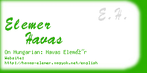 elemer havas business card